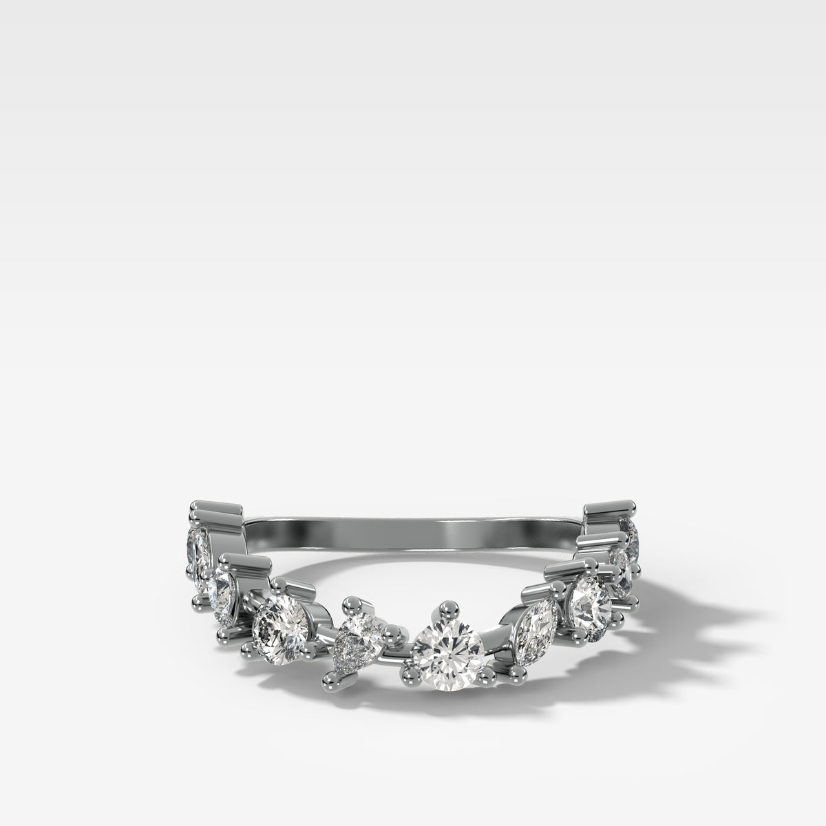 Mixed Shape Contoured Wedding Band