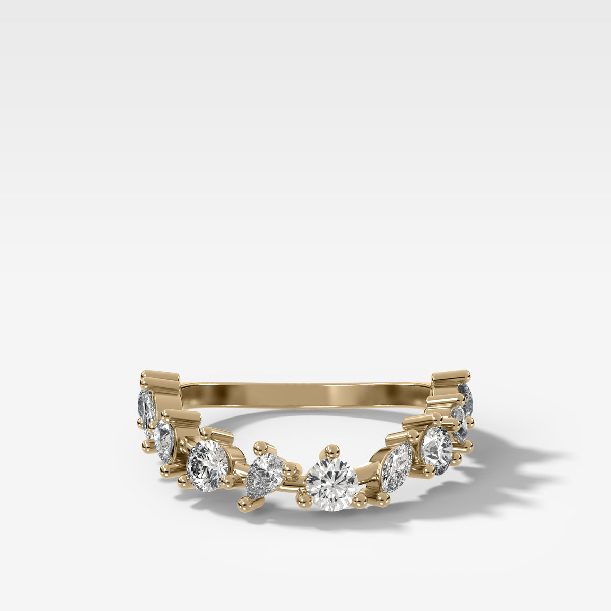 Mixed Shape Contoured Wedding Band