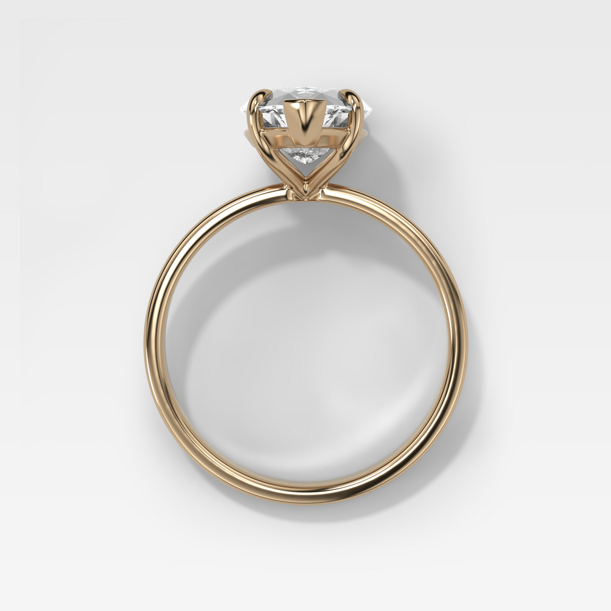Thin + Simple Solitaire Engagement Ring With Marquise Cut Diamond