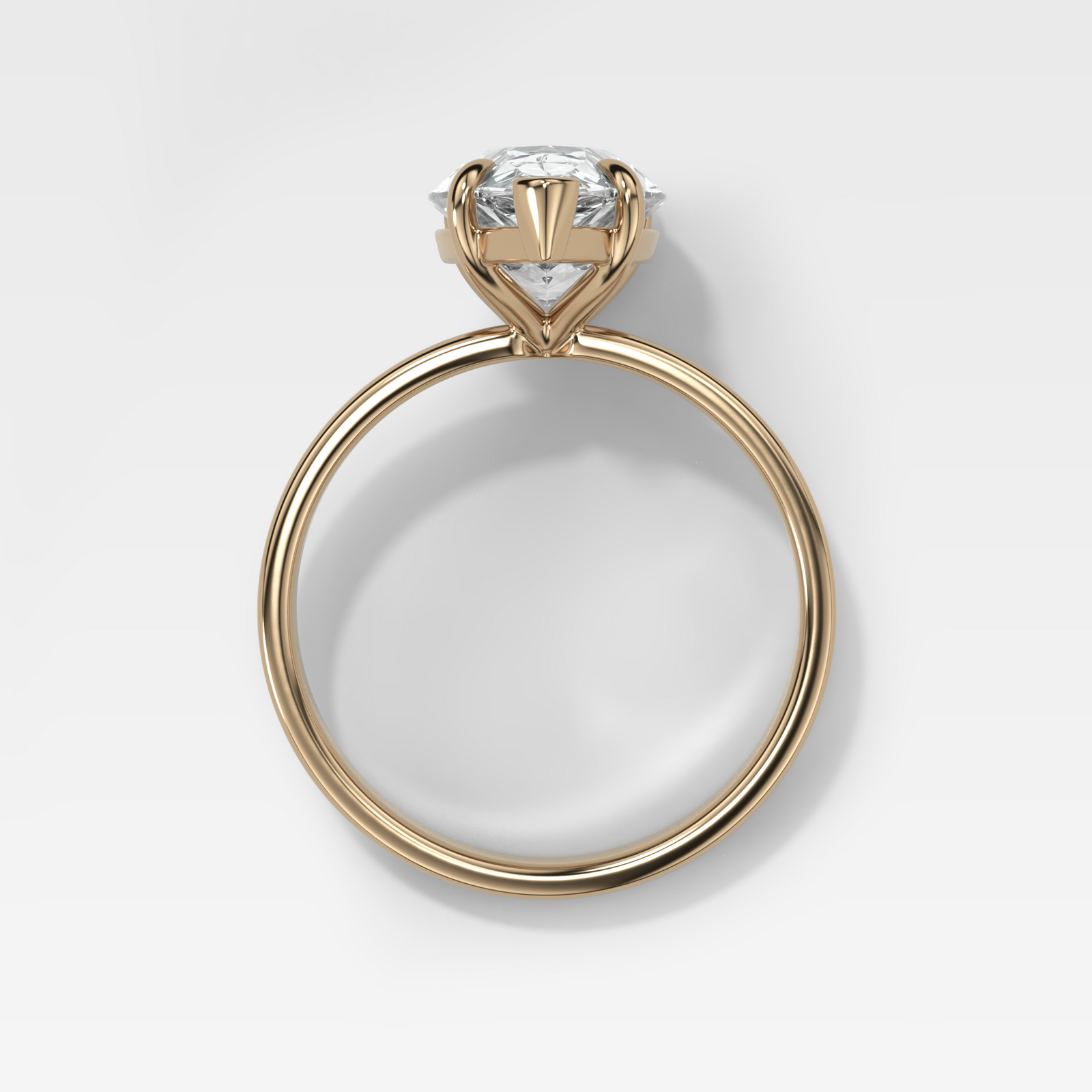 Thin + Simple Solitaire Engagement Ring With Pear Cut Diamond - GOODSTONE