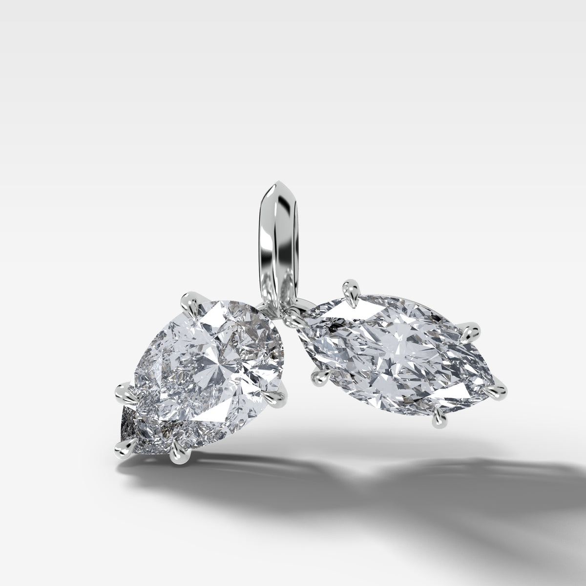Pear and Marquise Duo Attachable Diamond Pendant