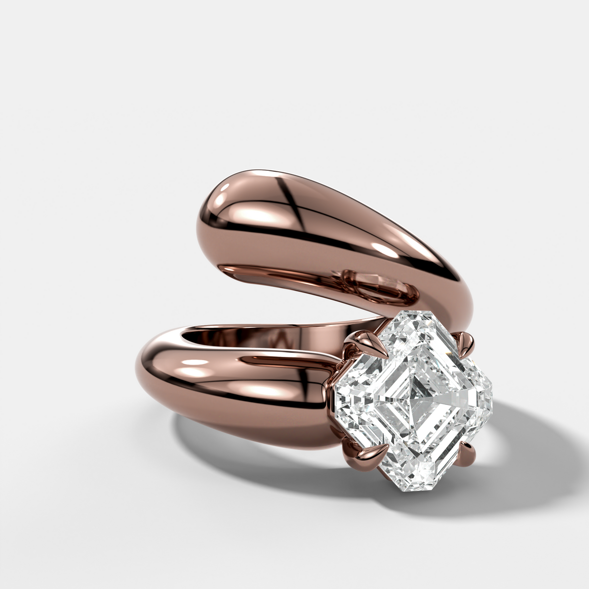 Wrap Engagement Ring with Asscher Cut Diamond