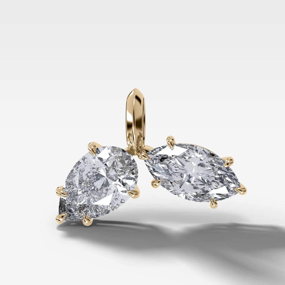 Pear and Marquise Duo Attachable Diamond Pendant