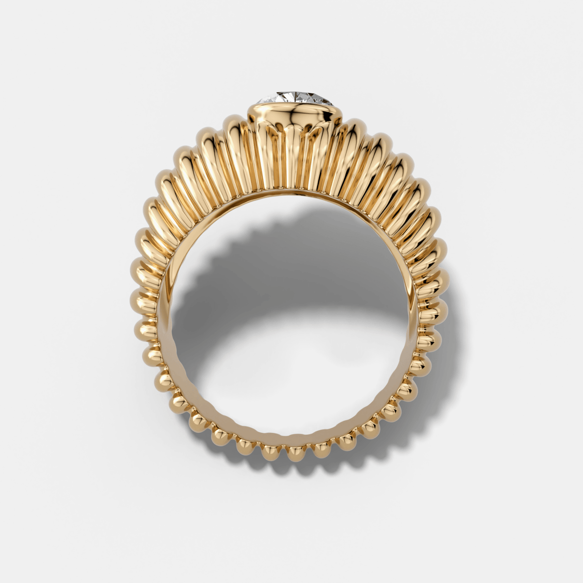 Accordion Cigar Band with a Pear Cut Diamond - GOODSTONE