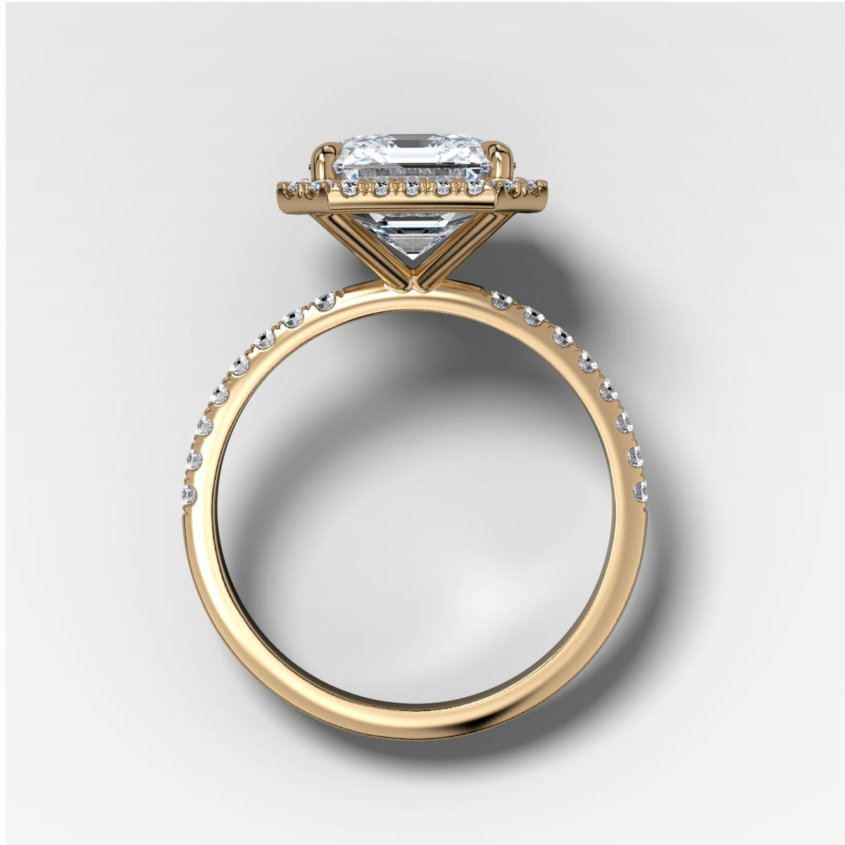 Aurora Pavé Halo Ring With Asscher Cut - GOODSTONE