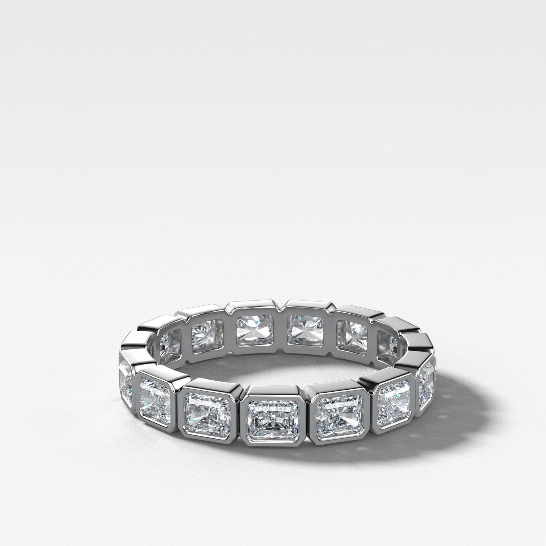 Baby Bezel Set Eternity Band With East West Radiant Cuts - GOODSTONE