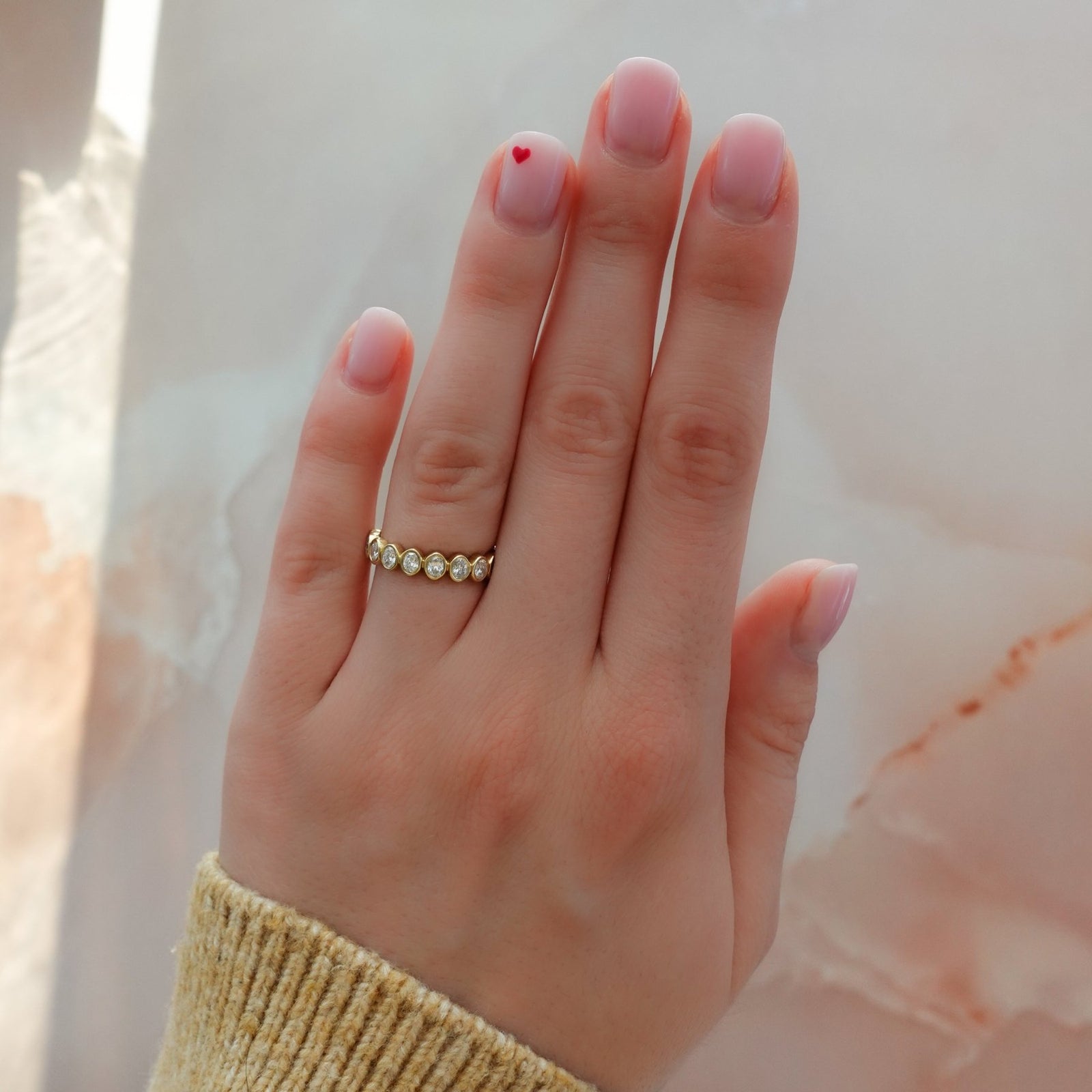 Baby Bezel Set Eternity Band With Oval Cuts - GOODSTONE