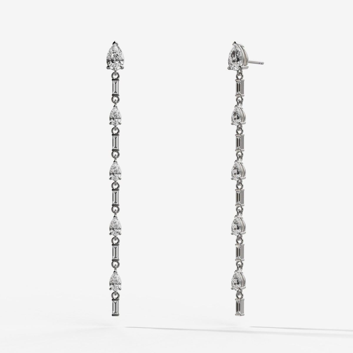 Baguette Deco Drop Earrings with Pear Cuts - GOODSTONE