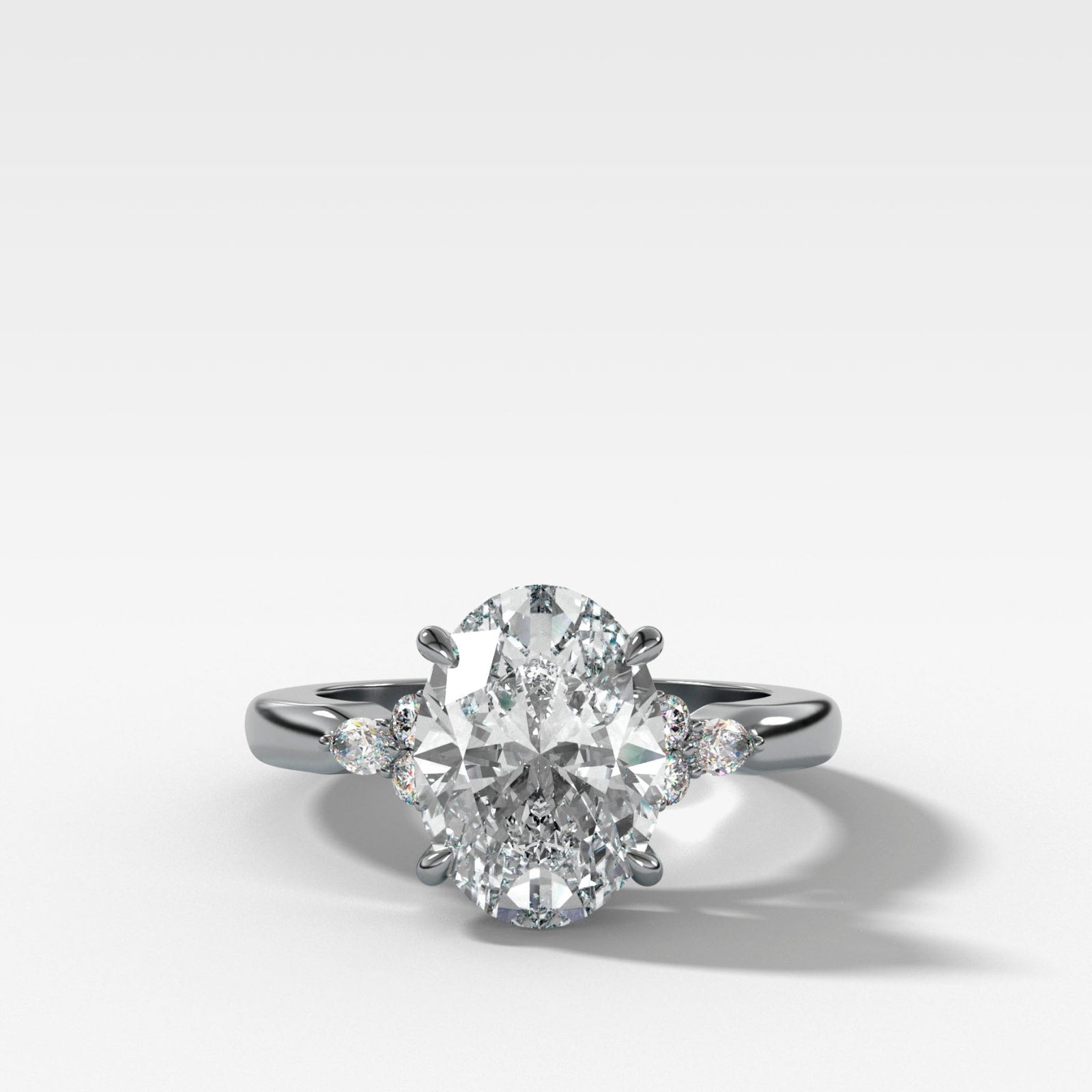 Bella Engagement Ring With Oval Cut Diamond - GOODSTONE
