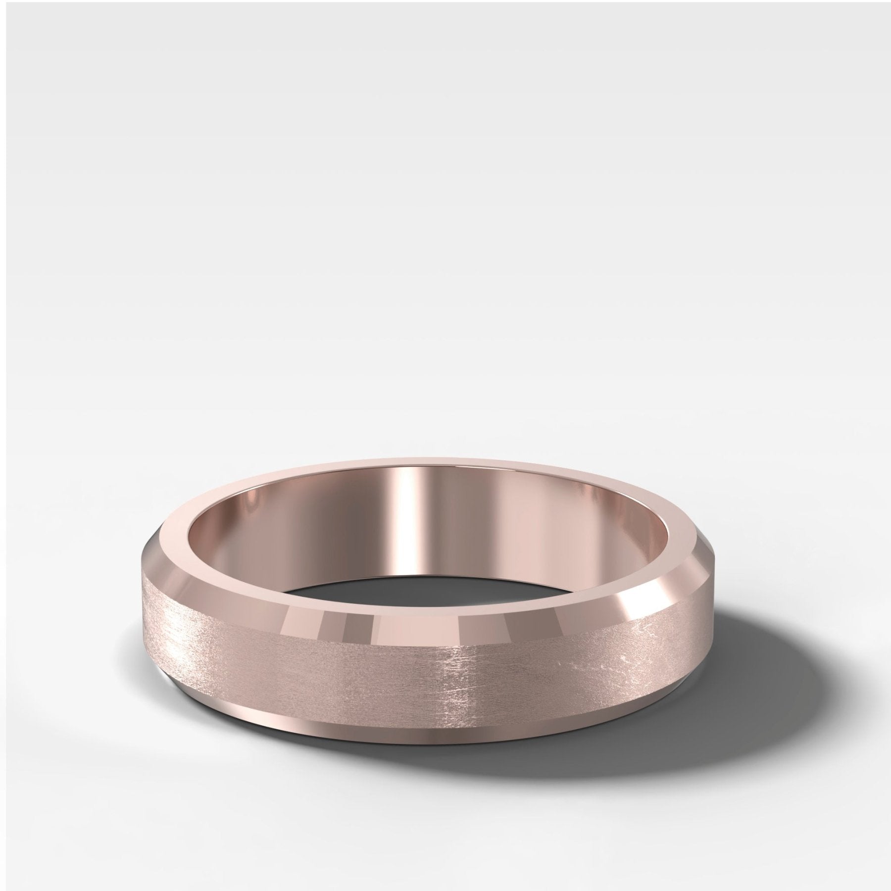 Beveled Edge Matte Wedding Band 5mm - GOODSTONE