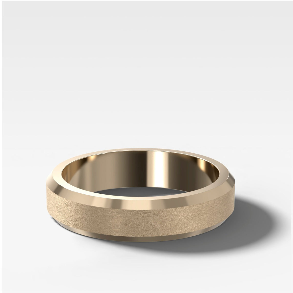 Beveled Edge Matte Wedding Band 5mm - GOODSTONE