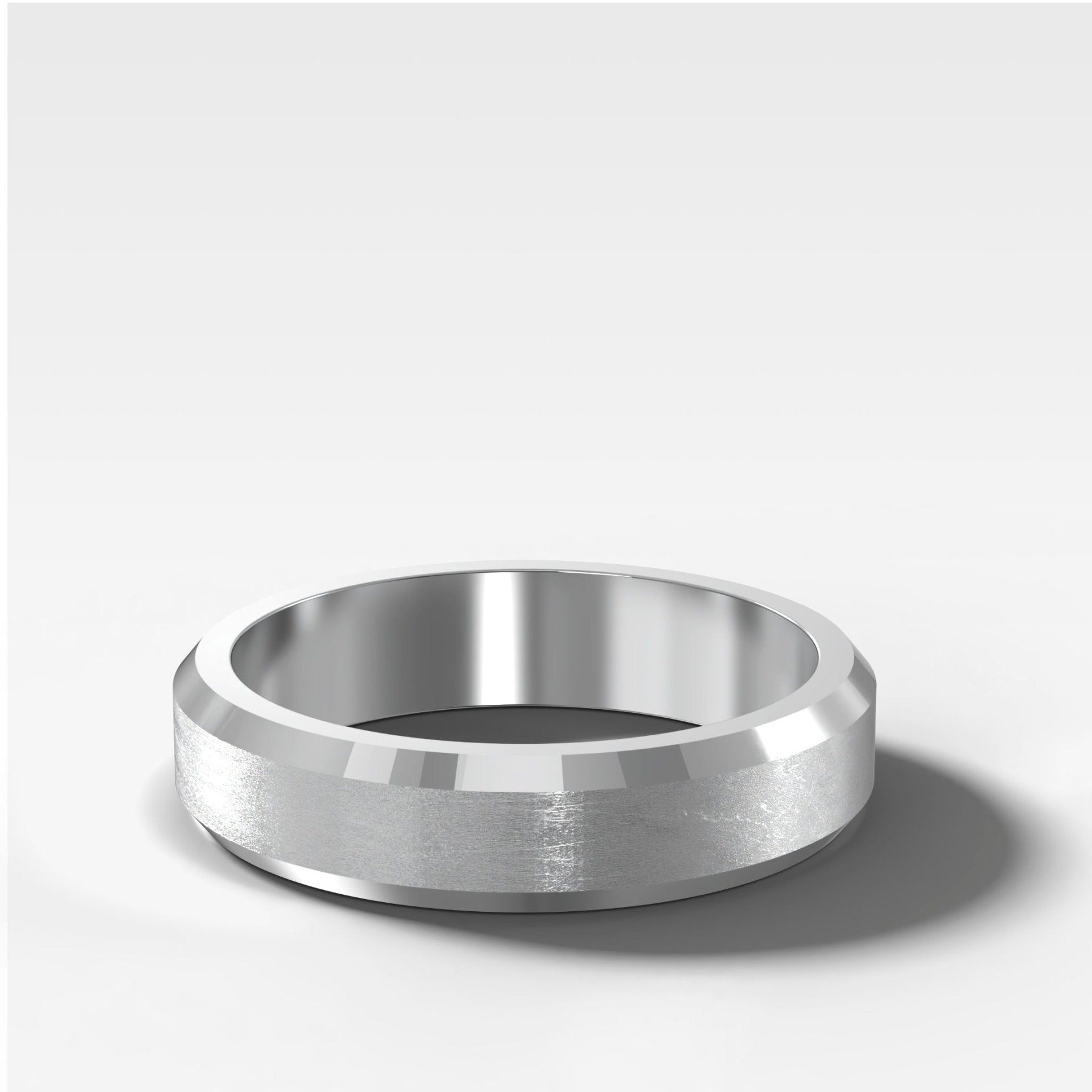 Beveled Edge Matte Wedding Band 5mm - GOODSTONE