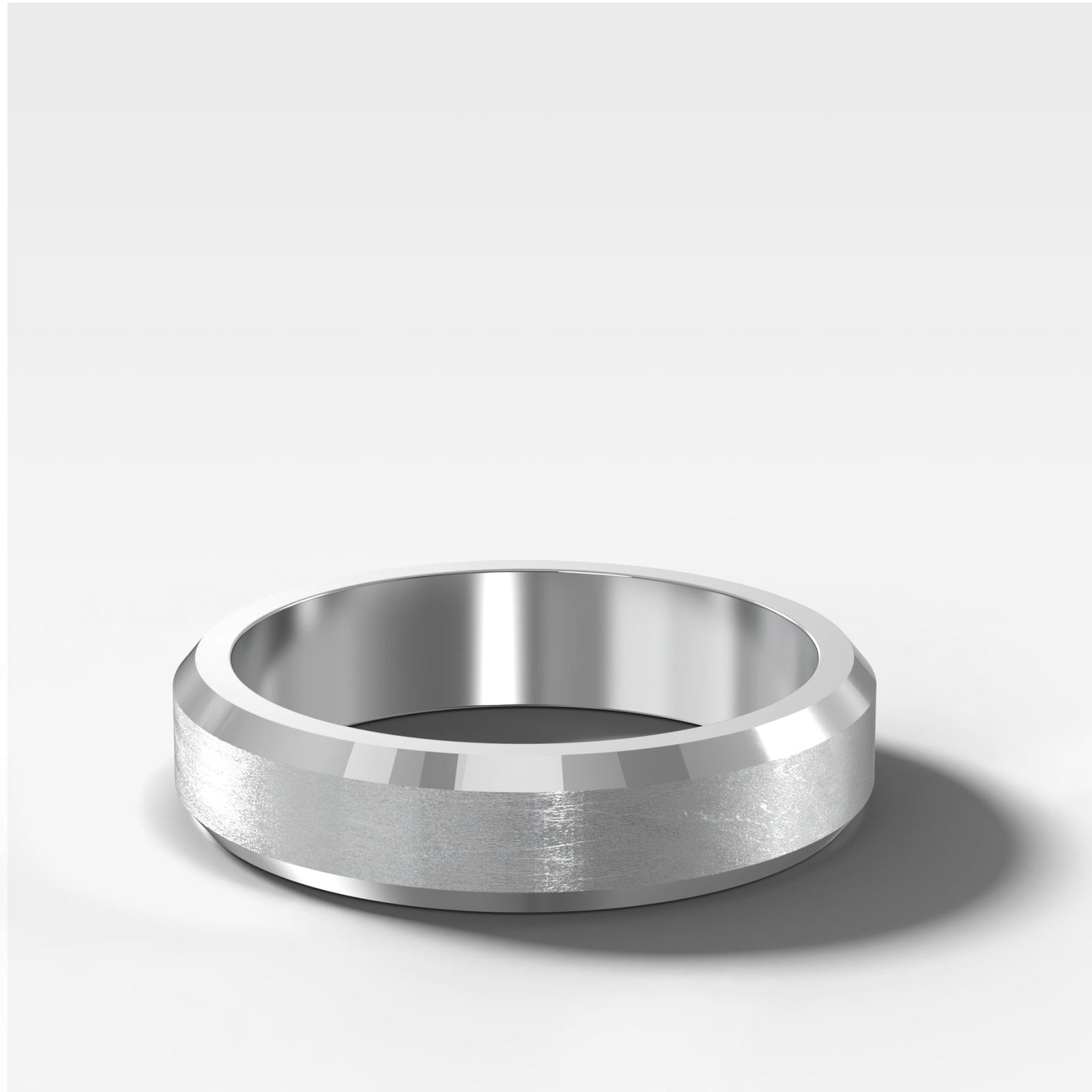 Beveled Edge Matte Wedding Band 5mm - GOODSTONE