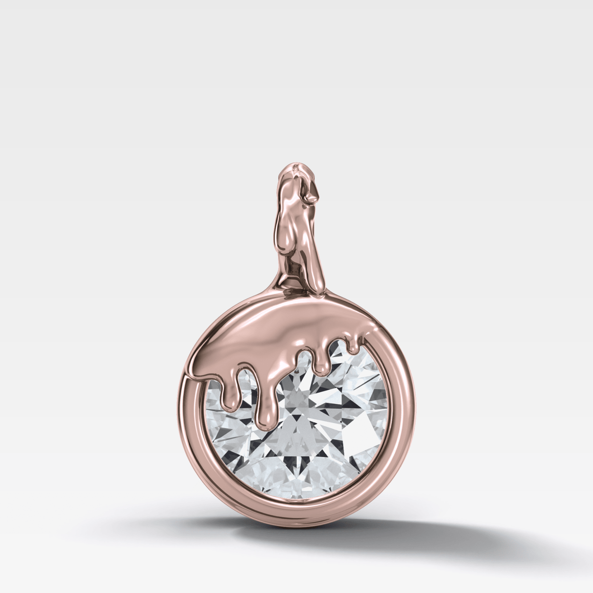 Bezel Drip Round Attachable Diamond Pendant - GOODSTONE