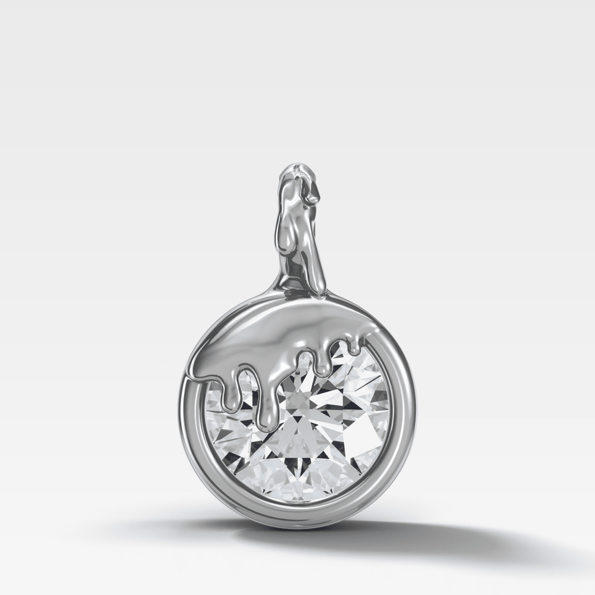 Bezel Drip Round Attachable Diamond Pendant - GOODSTONE