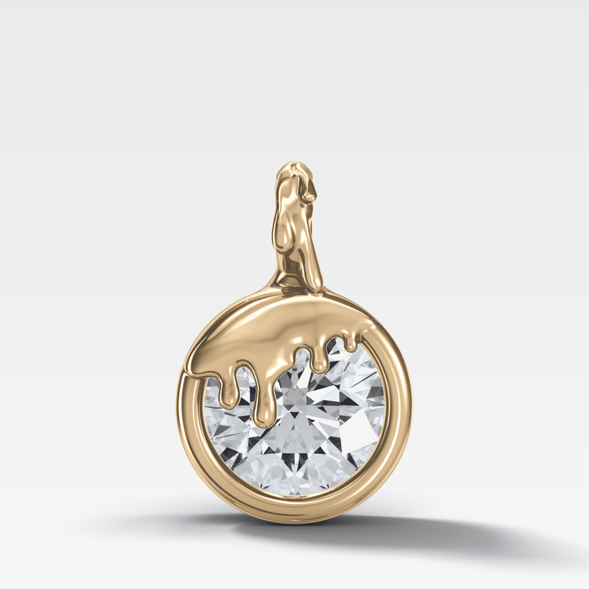 Bezel Drip Round Attachable Diamond Pendant - GOODSTONE