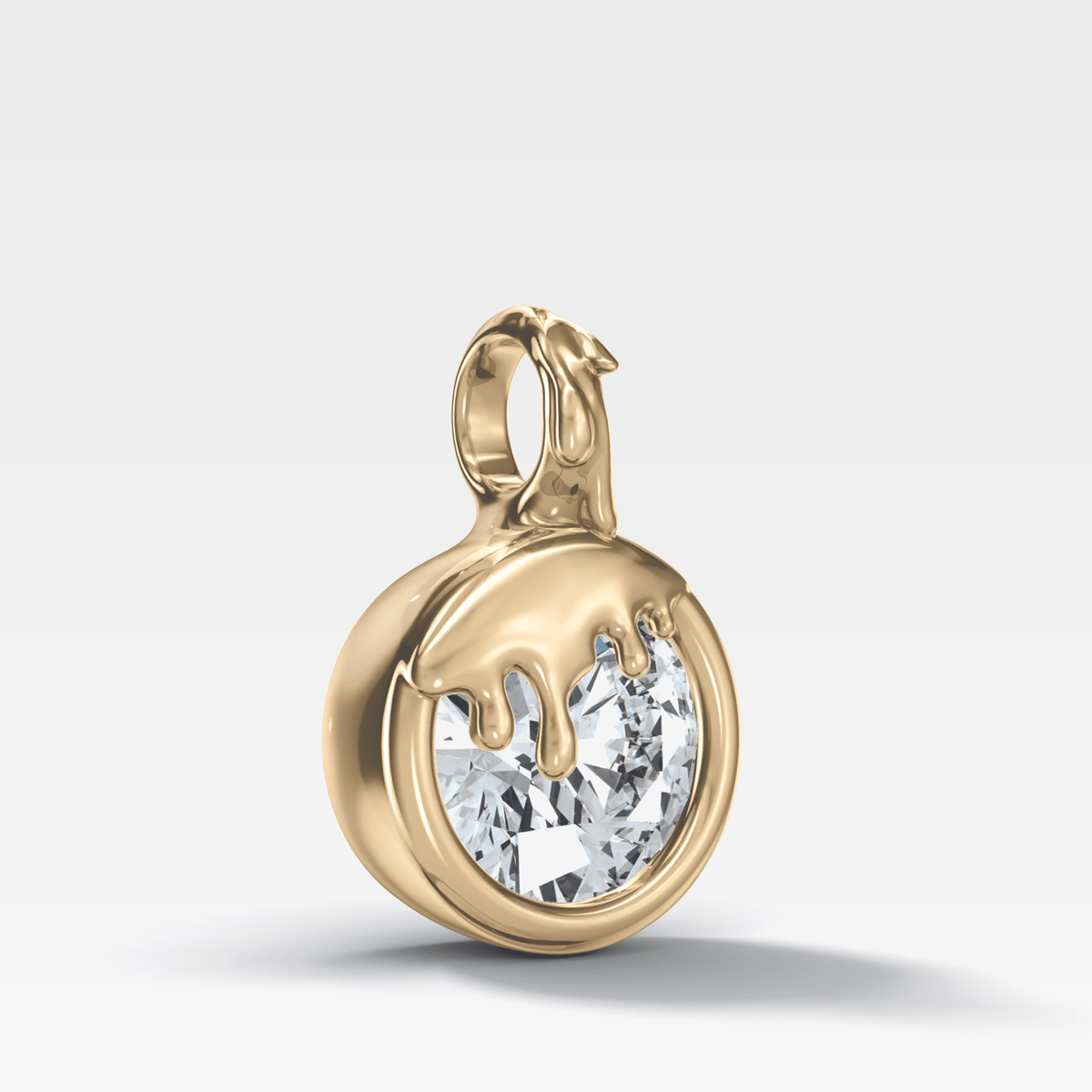 Bezel Drip Round Attachable Diamond Pendant - GOODSTONE