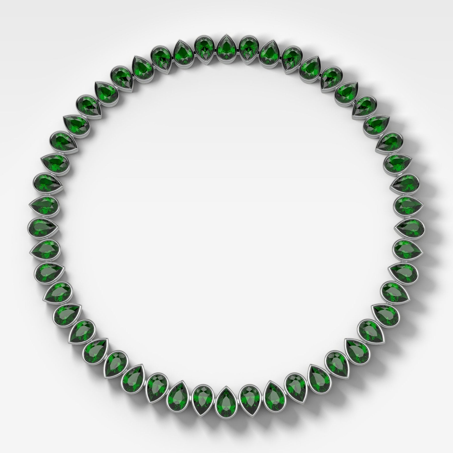 Bezel Set Emerald Pear Diamond Choker Necklace - GOODSTONE