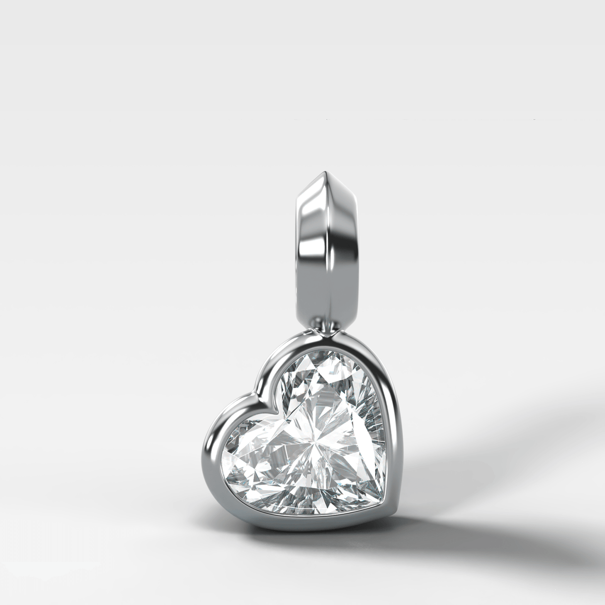 Bezel Set Heart Attachable Diamond Pendant - GOODSTONE