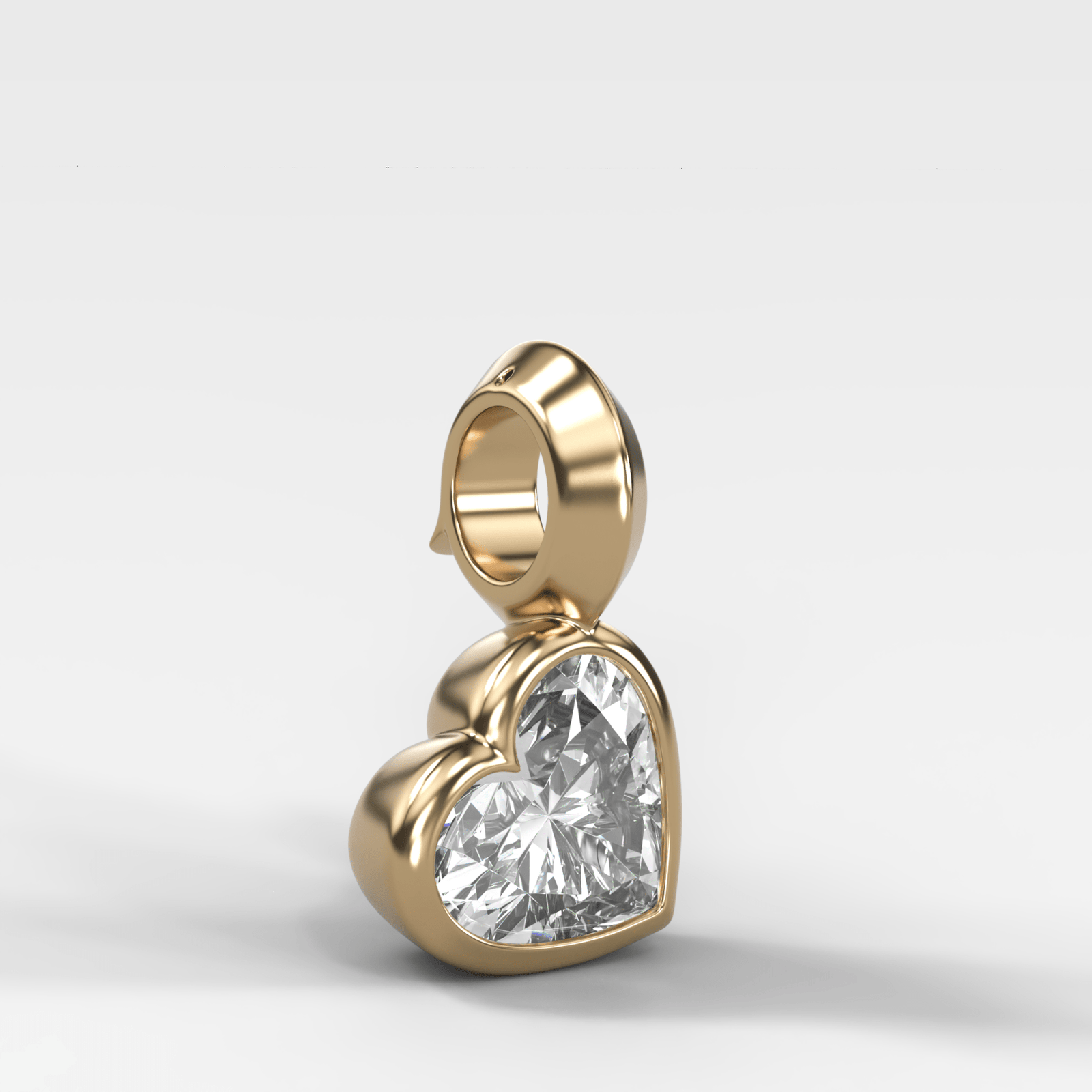 Bezel Set Heart Attachable Diamond Pendant - GOODSTONE