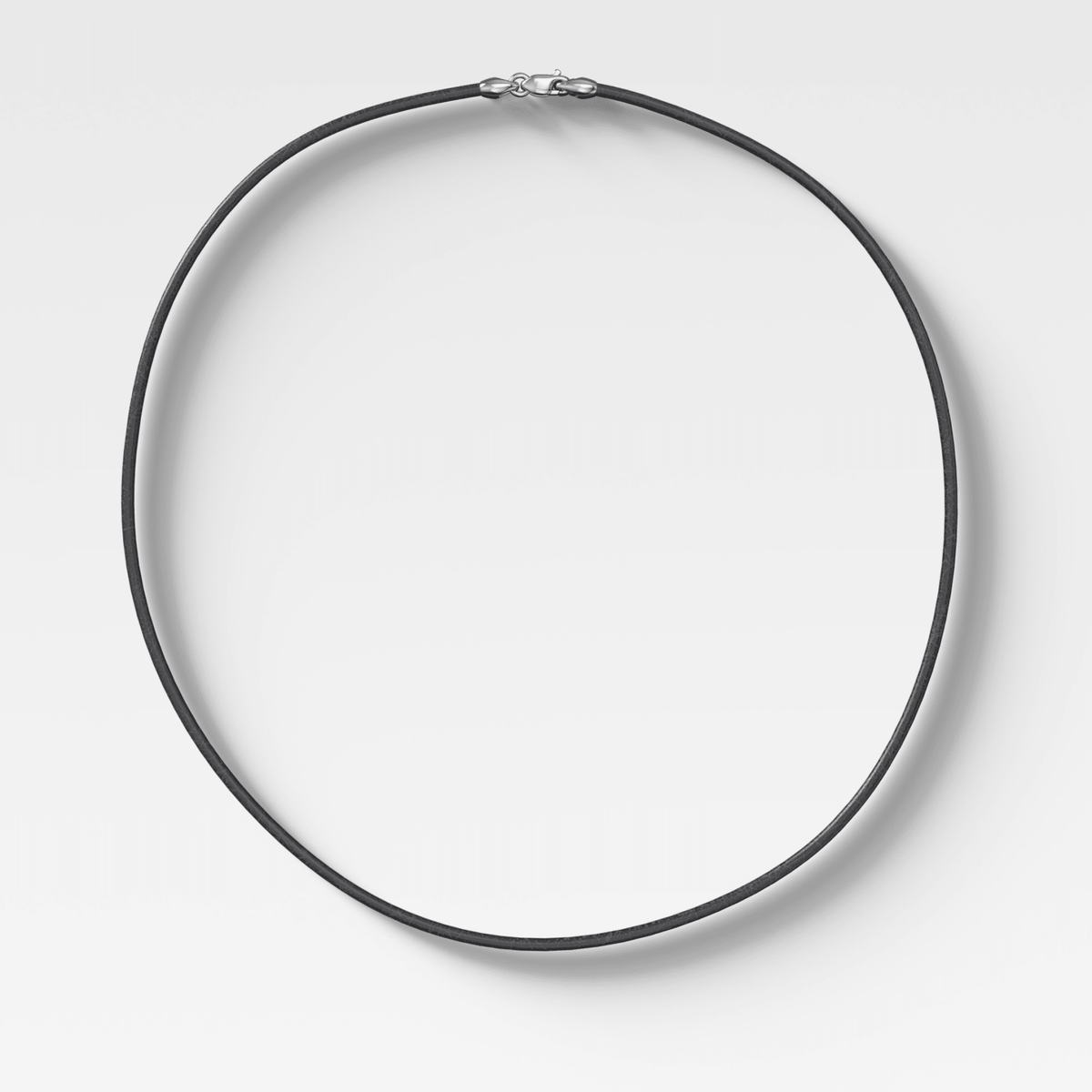 Black Leather Cord Necklace (2mm) - GOODSTONE