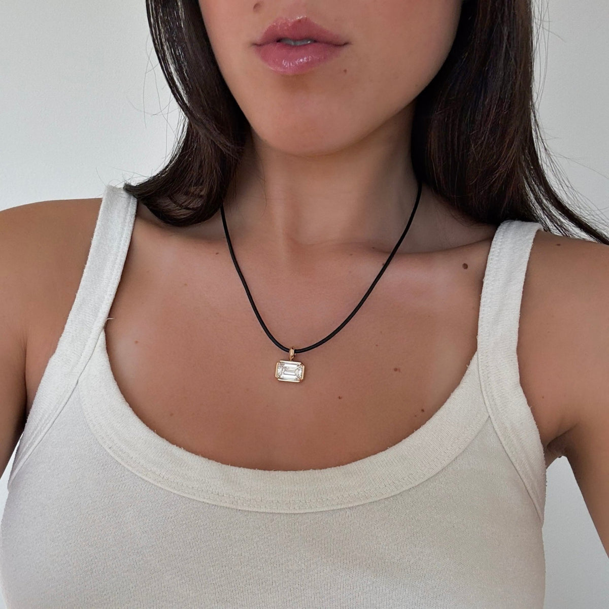 Black Leather Cord Necklace (2mm) - GOODSTONE