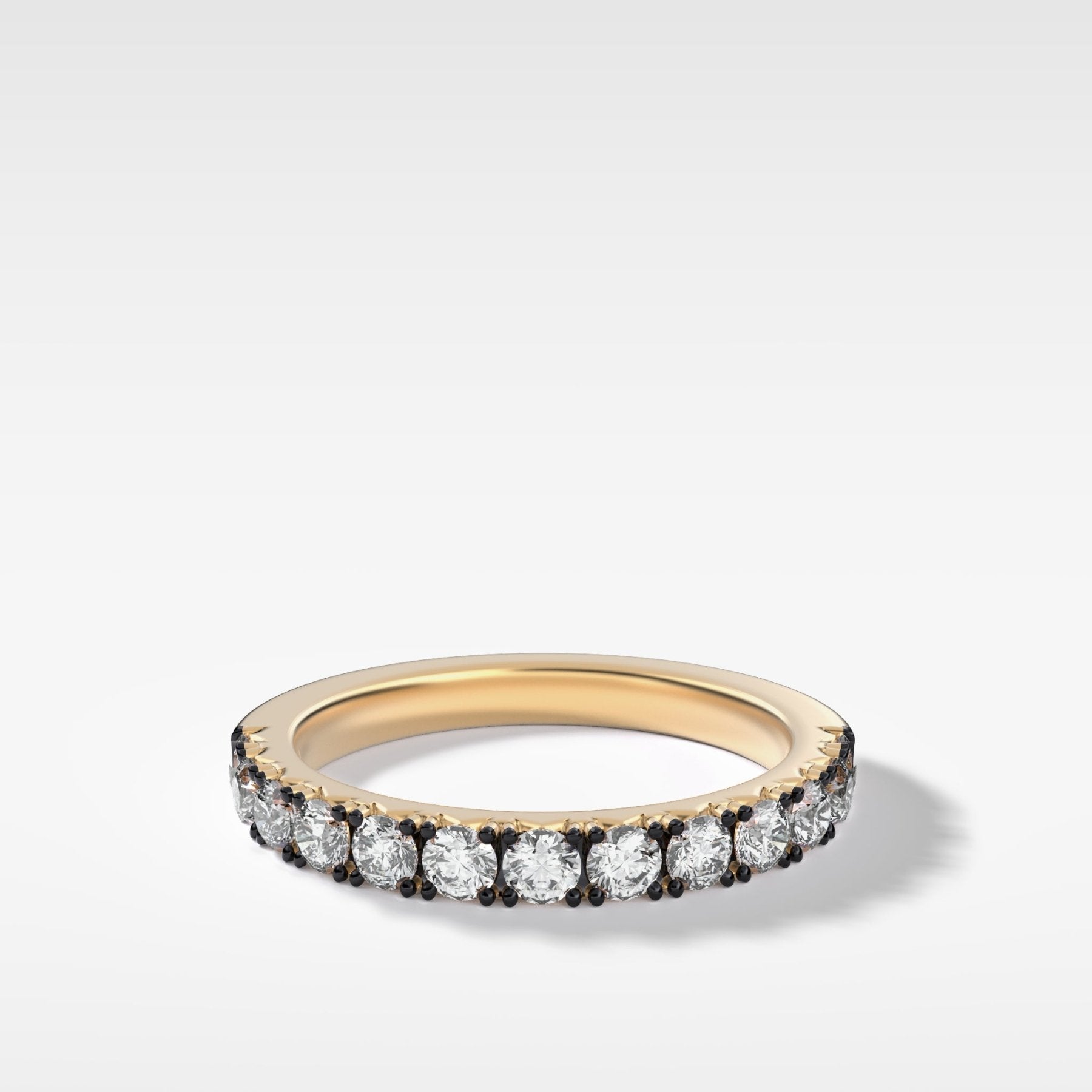 Blackened Pavé Diamond Wedding Band - GOODSTONE