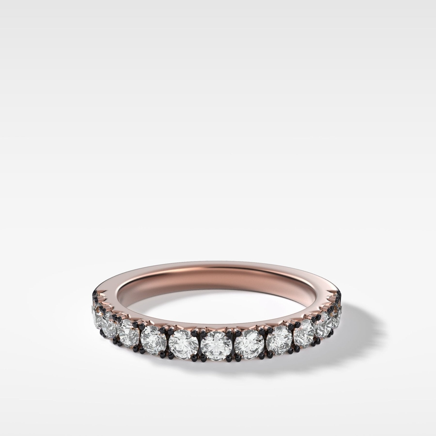 Blackened Pavé Diamond Wedding Band - GOODSTONE