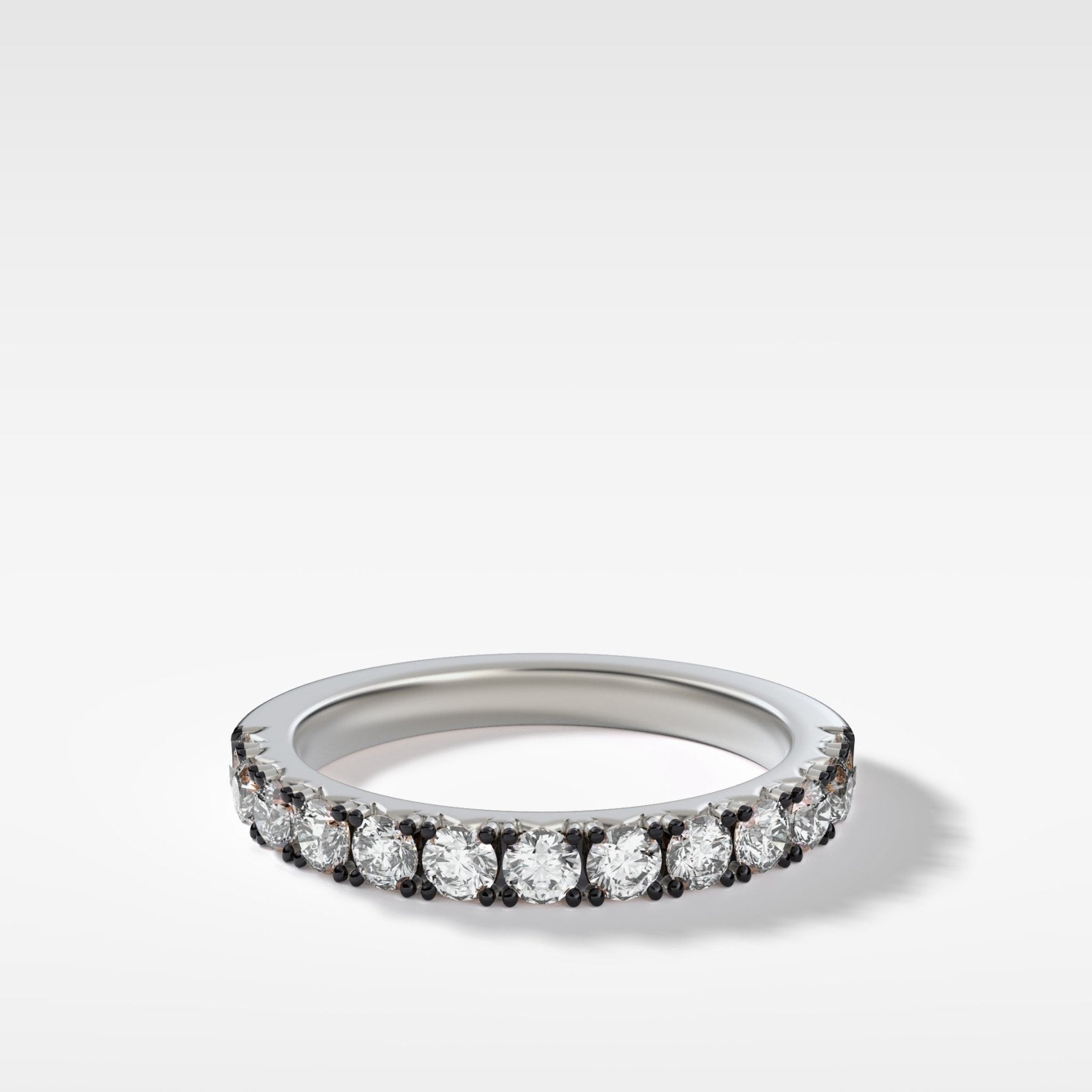Blackened Pavé Diamond Wedding Band - GOODSTONE