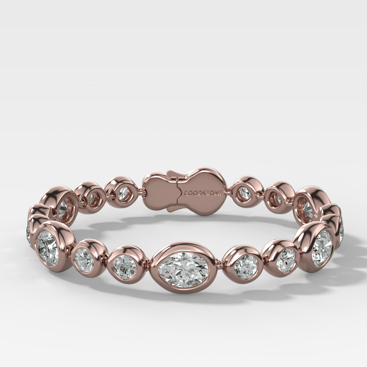 Bubble Diamond Bracelet with Burnished Oval and Round Cuts - GOODSTONE