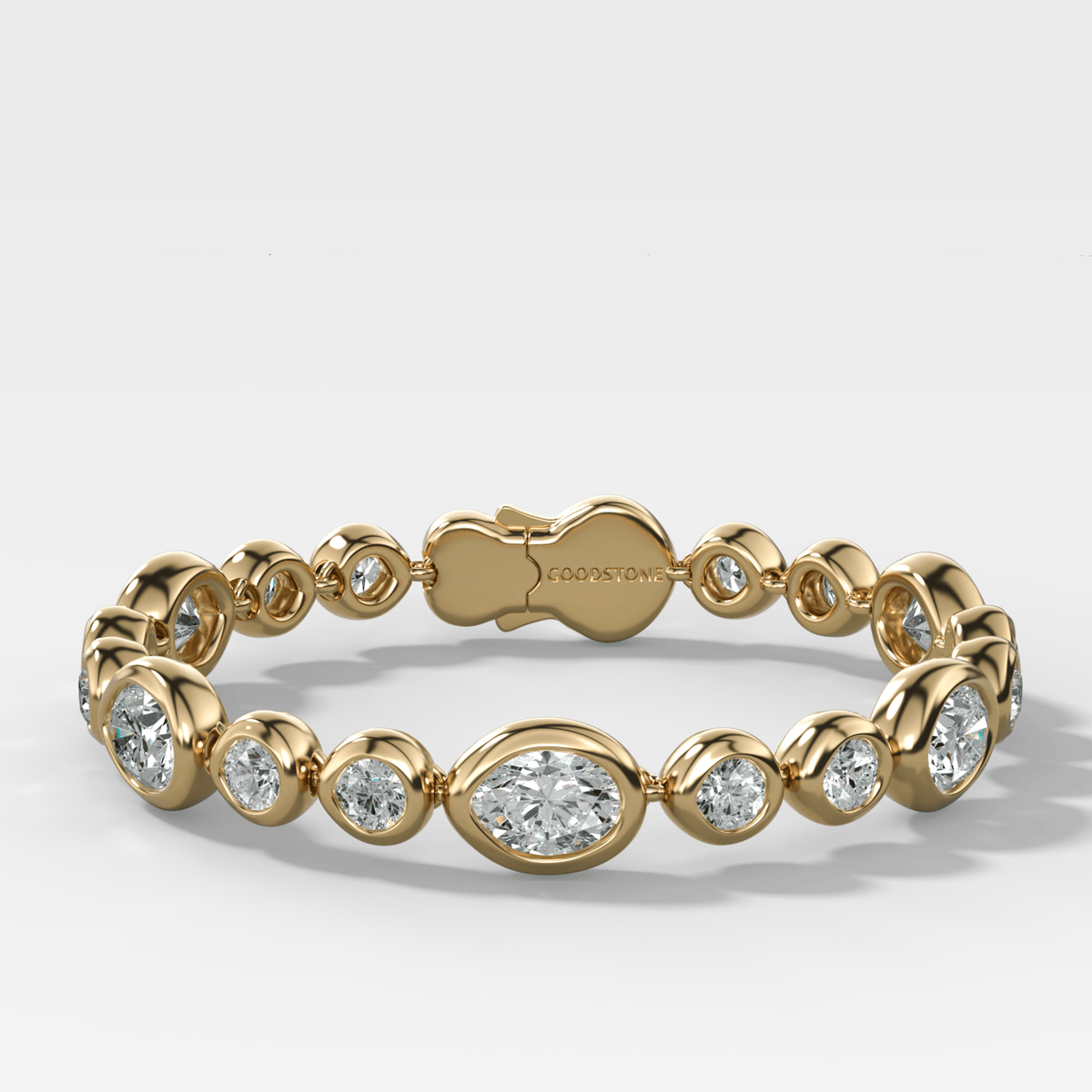Bubble Diamond Bracelet with Burnished Oval and Round Cuts - GOODSTONE