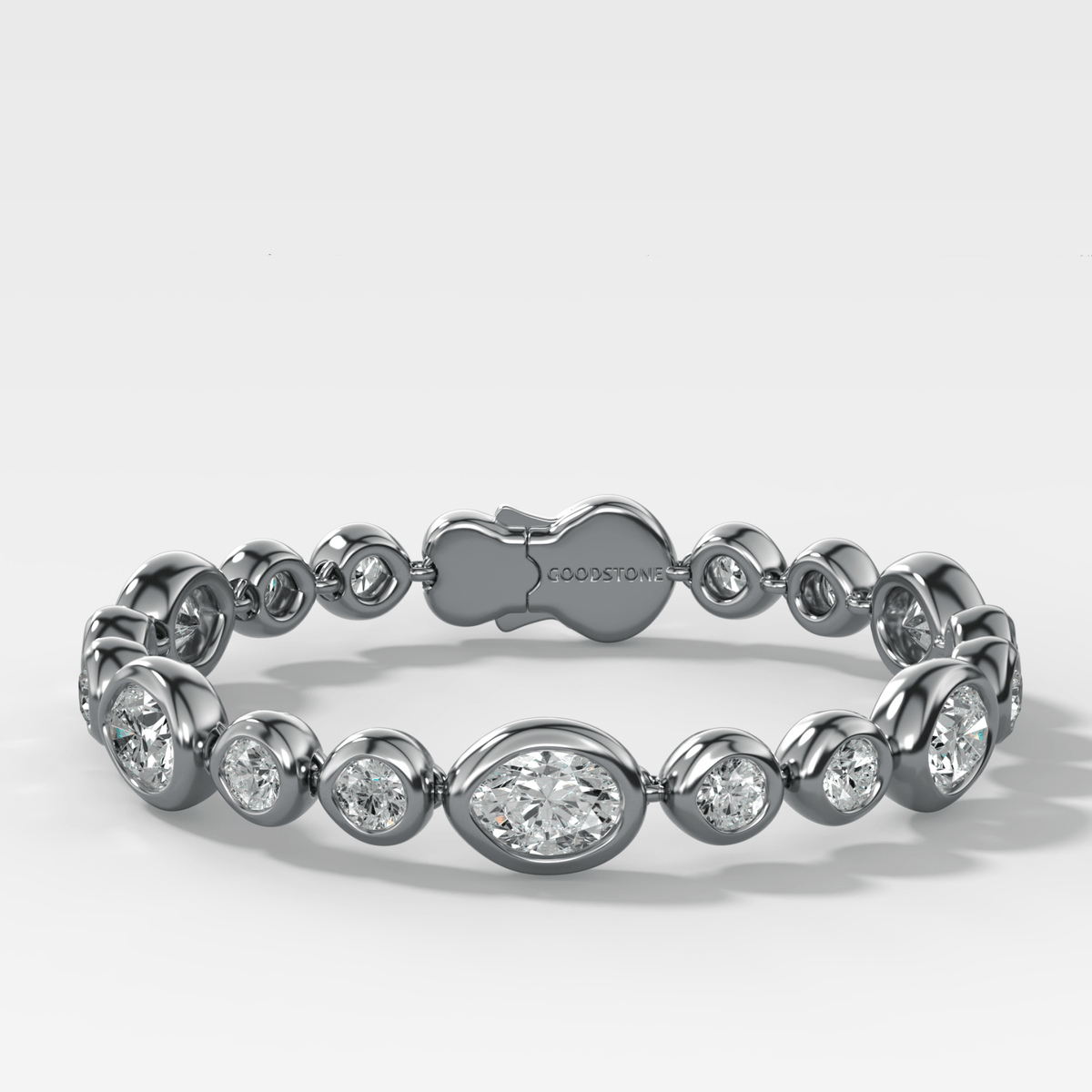 Bubble Diamond Bracelet with Burnished Oval and Round Cuts - GOODSTONE