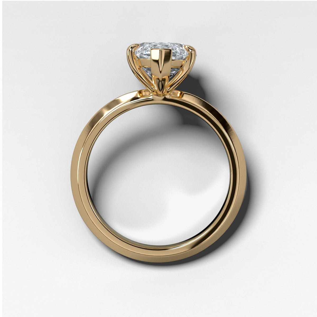 Butter Knife Solitaire Engagement Ring With Marquise Cut Diamond - GOODSTONE