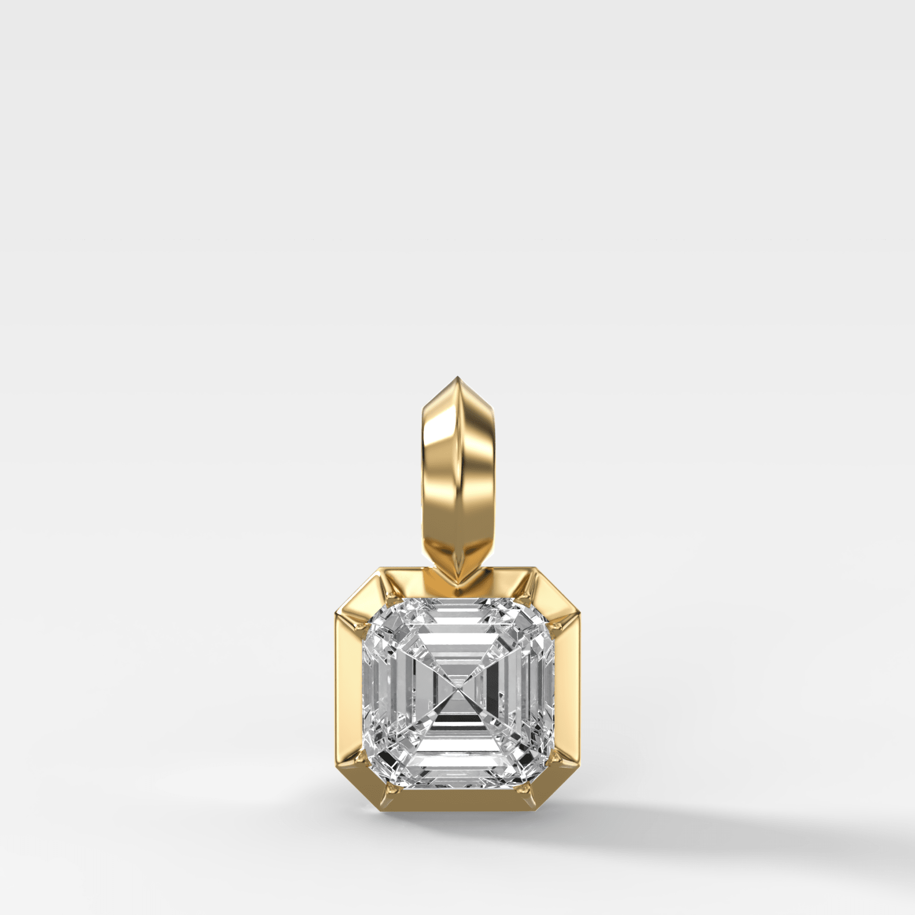 Button Back Asscher Attachable Diamond Pendant - GOODSTONE
