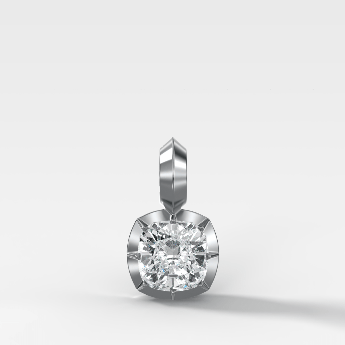 Button Back Cushion Attachable Diamond Pendant - GOODSTONE