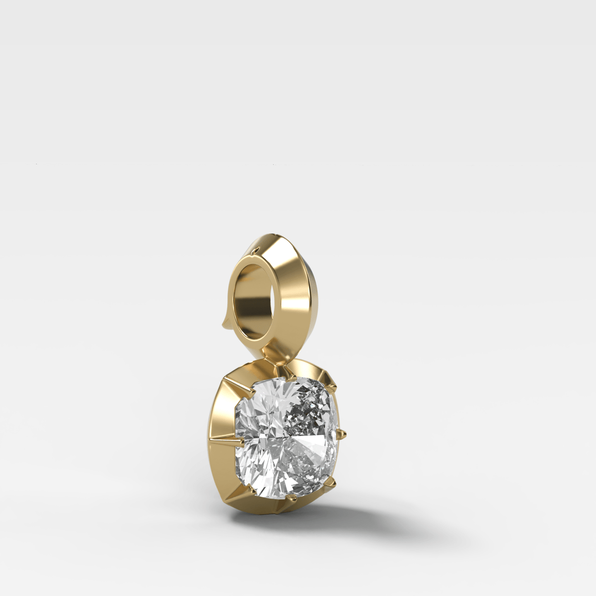 Button Back Cushion Attachable Diamond Pendant - GOODSTONE