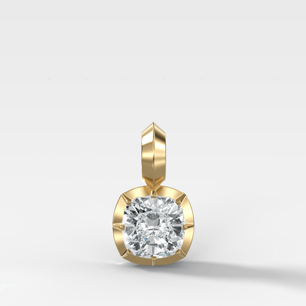 Button Back Cushion Attachable Diamond Pendant - GOODSTONE