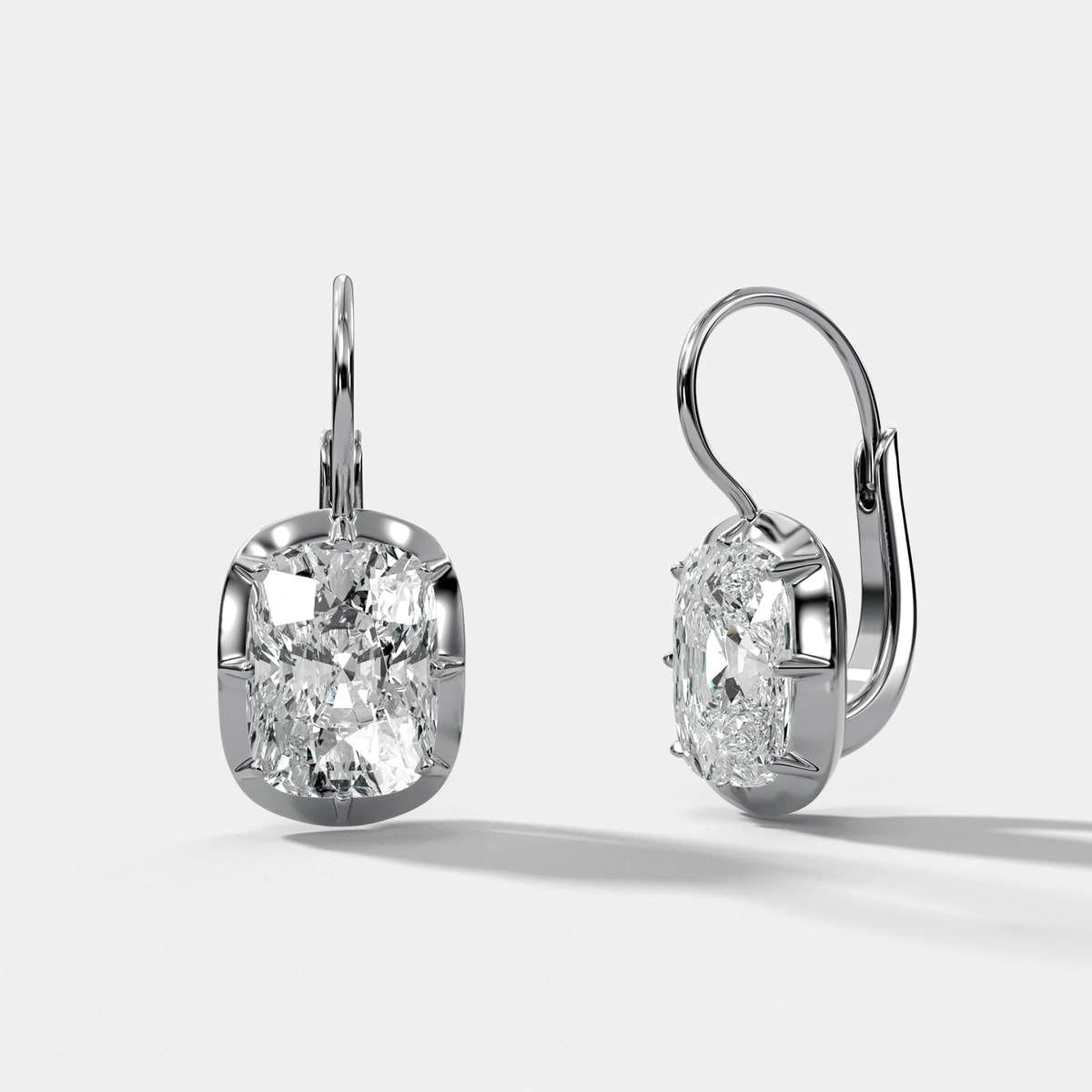 Button Back Dangle Earring with Elongated Cushion Cuts - GOODSTONE