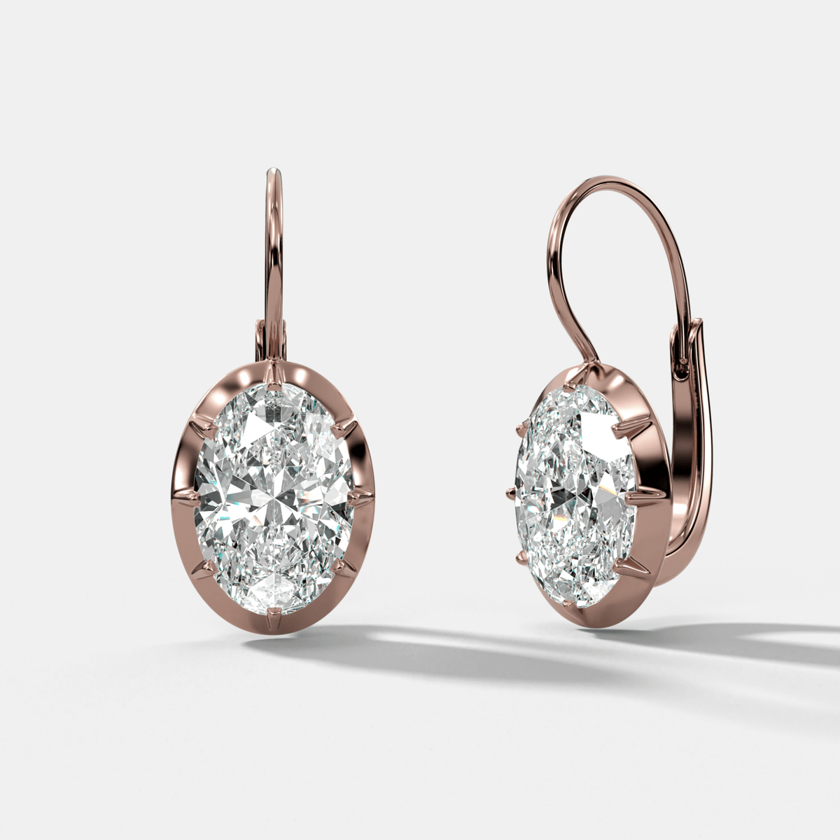 Button Back Dangle Earring with Oval Cuts - GOODSTONE