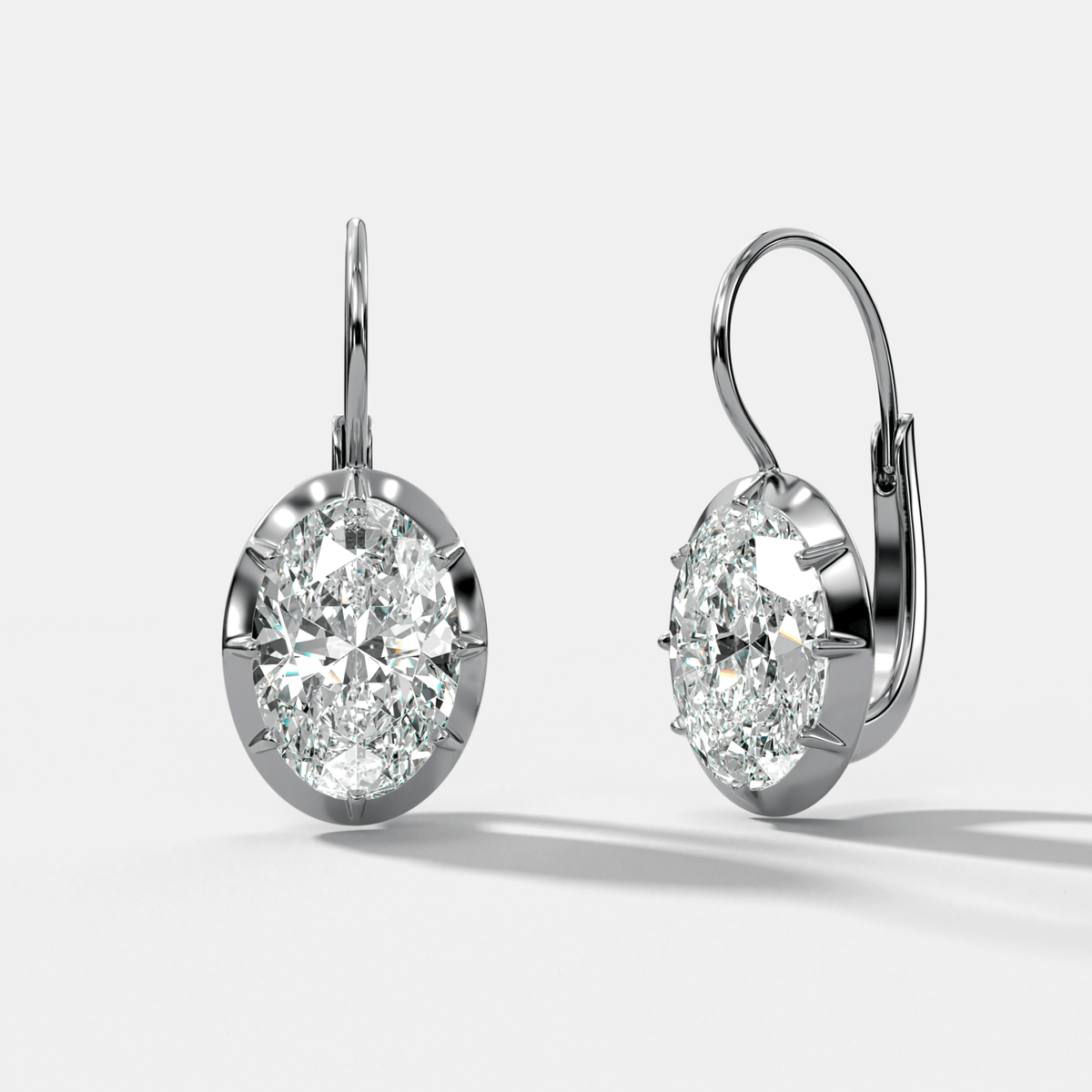 Button Back Dangle Earring with Oval Cuts - GOODSTONE