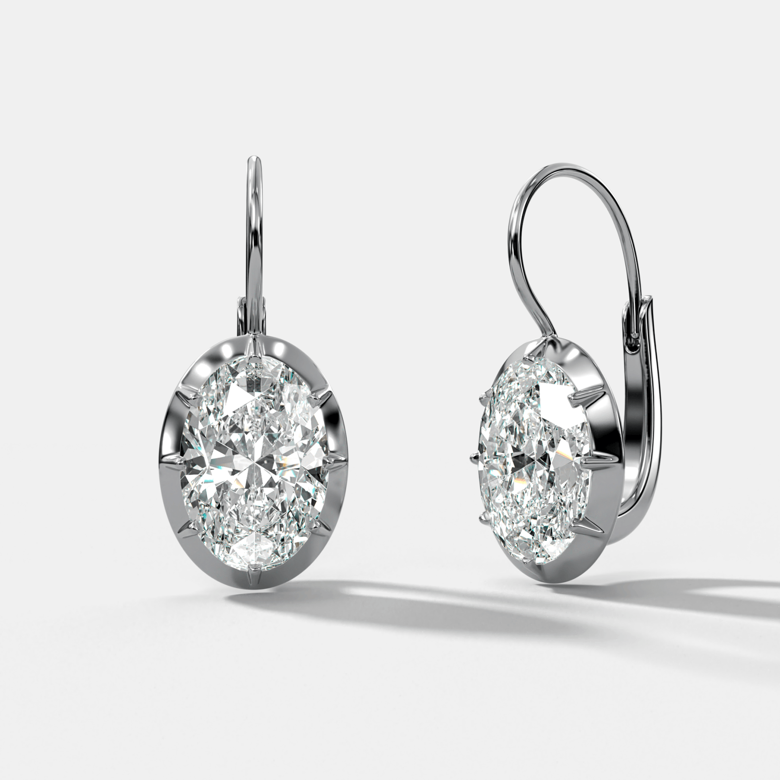 Button Back Dangle Earring with Oval Cuts - GOODSTONE