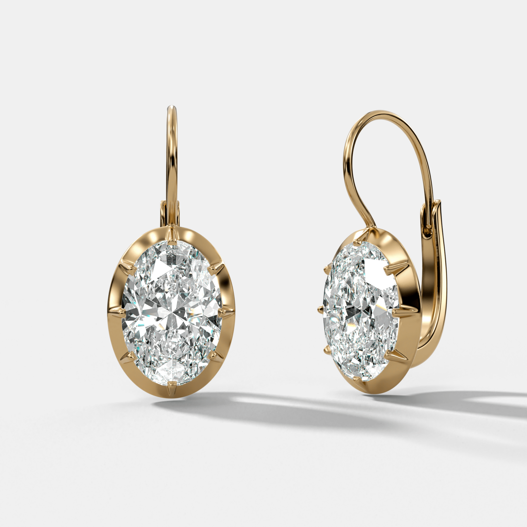 Button Back Dangle Earring with Oval Cuts - GOODSTONE