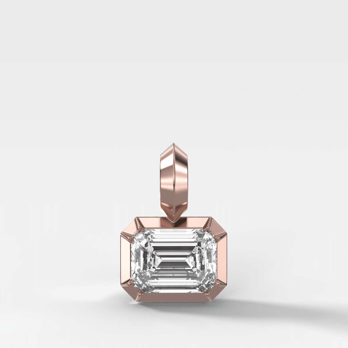 Button Back East West Emerald Attachable Diamond Pendant - GOODSTONE
