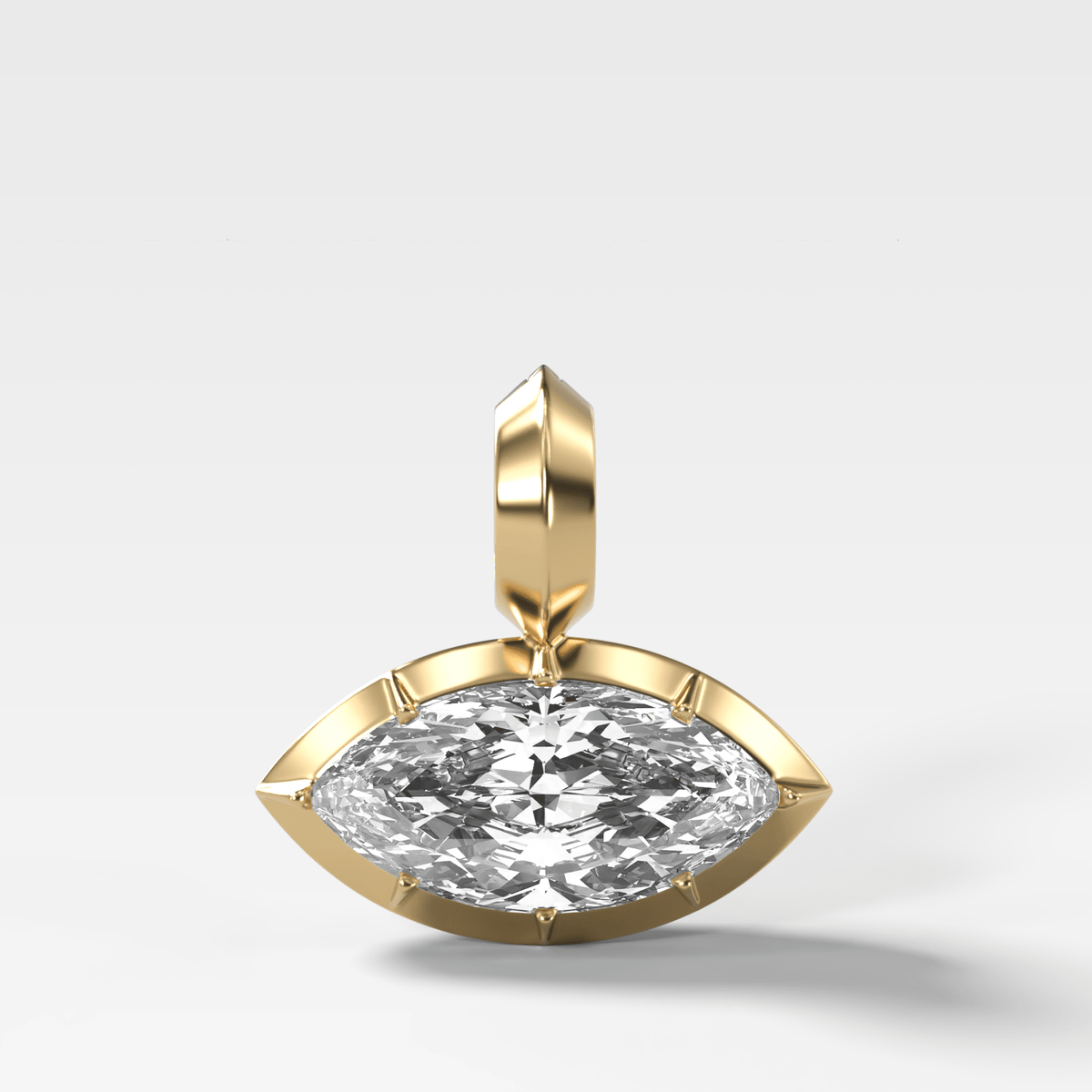 Button Back East West Marquise Attachable Diamond Pendant - GOODSTONE