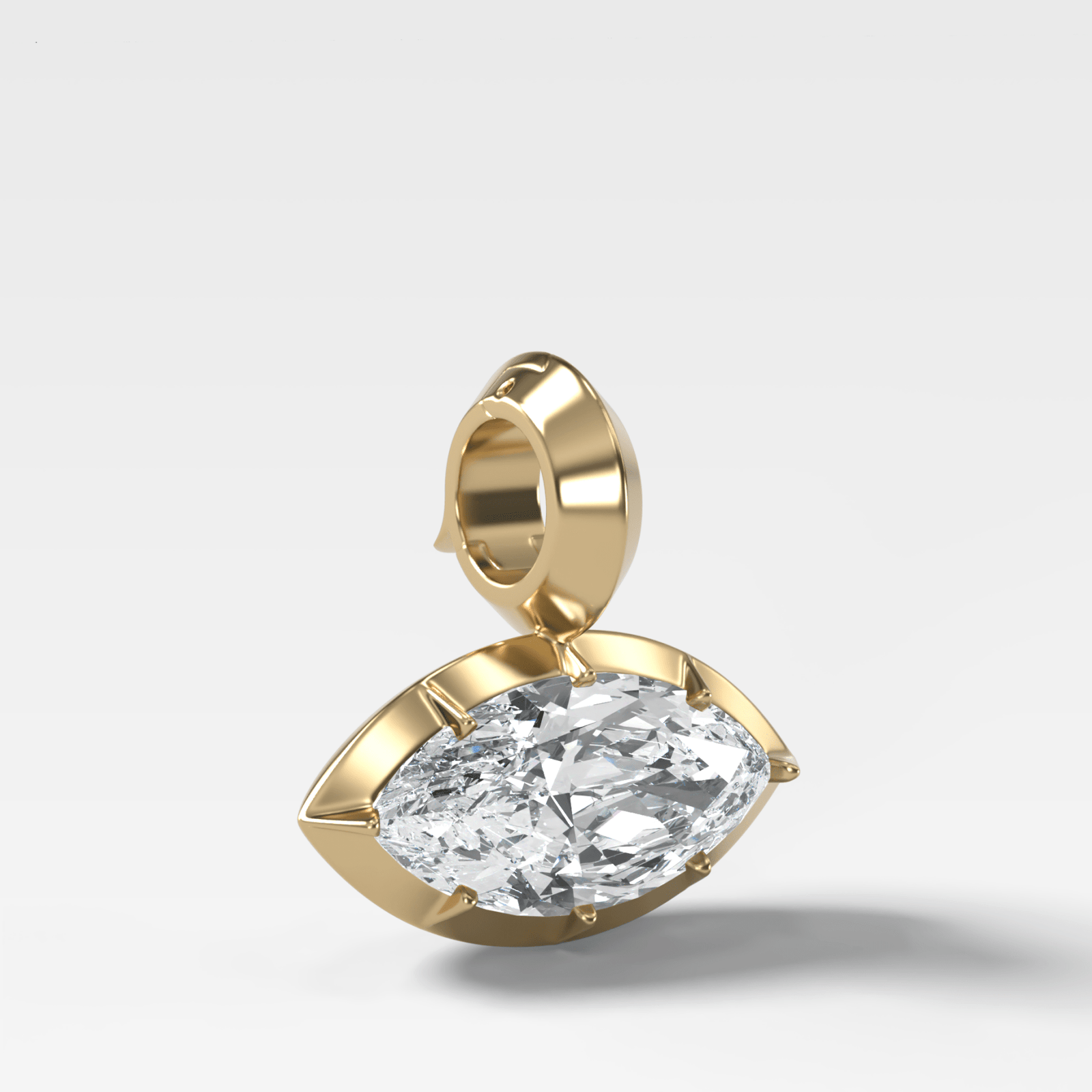 Button Back East West Marquise Attachable Diamond Pendant - GOODSTONE