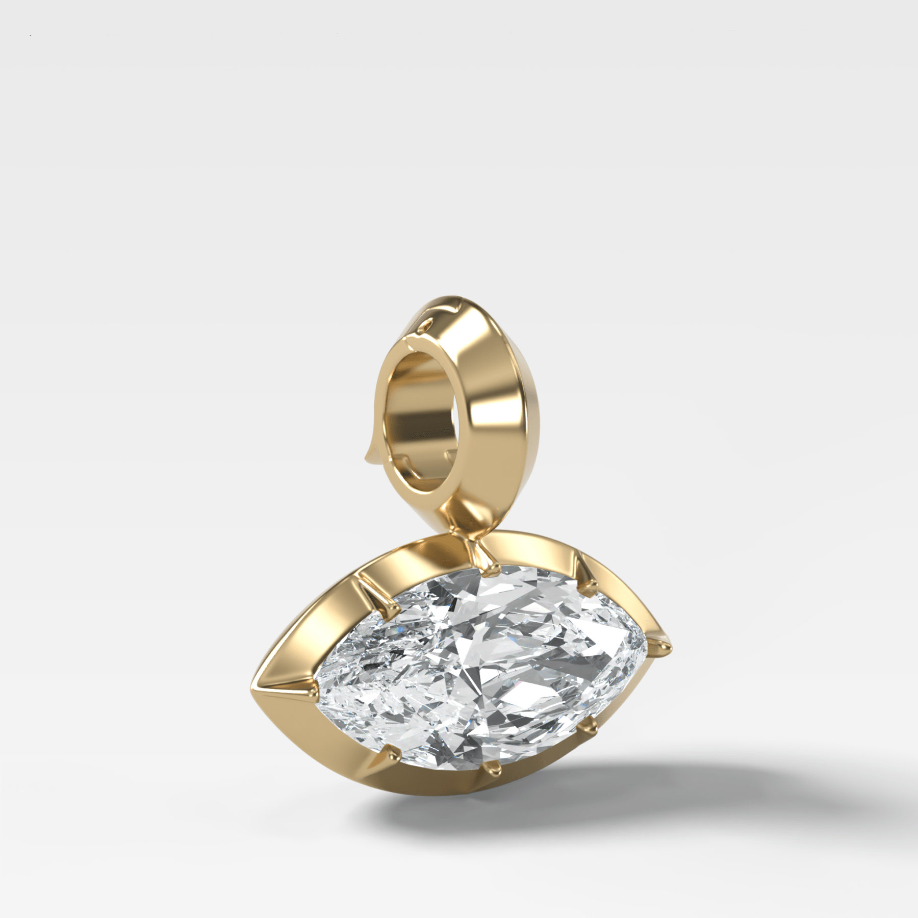Button Back Diamond East West Marquise Button Back Attachable Diamond Pendant | GOODSTONE