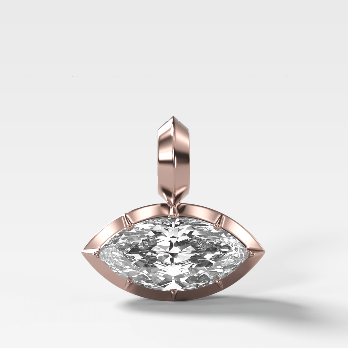 Button Back East West Marquise Attachable Diamond Pendant - GOODSTONE