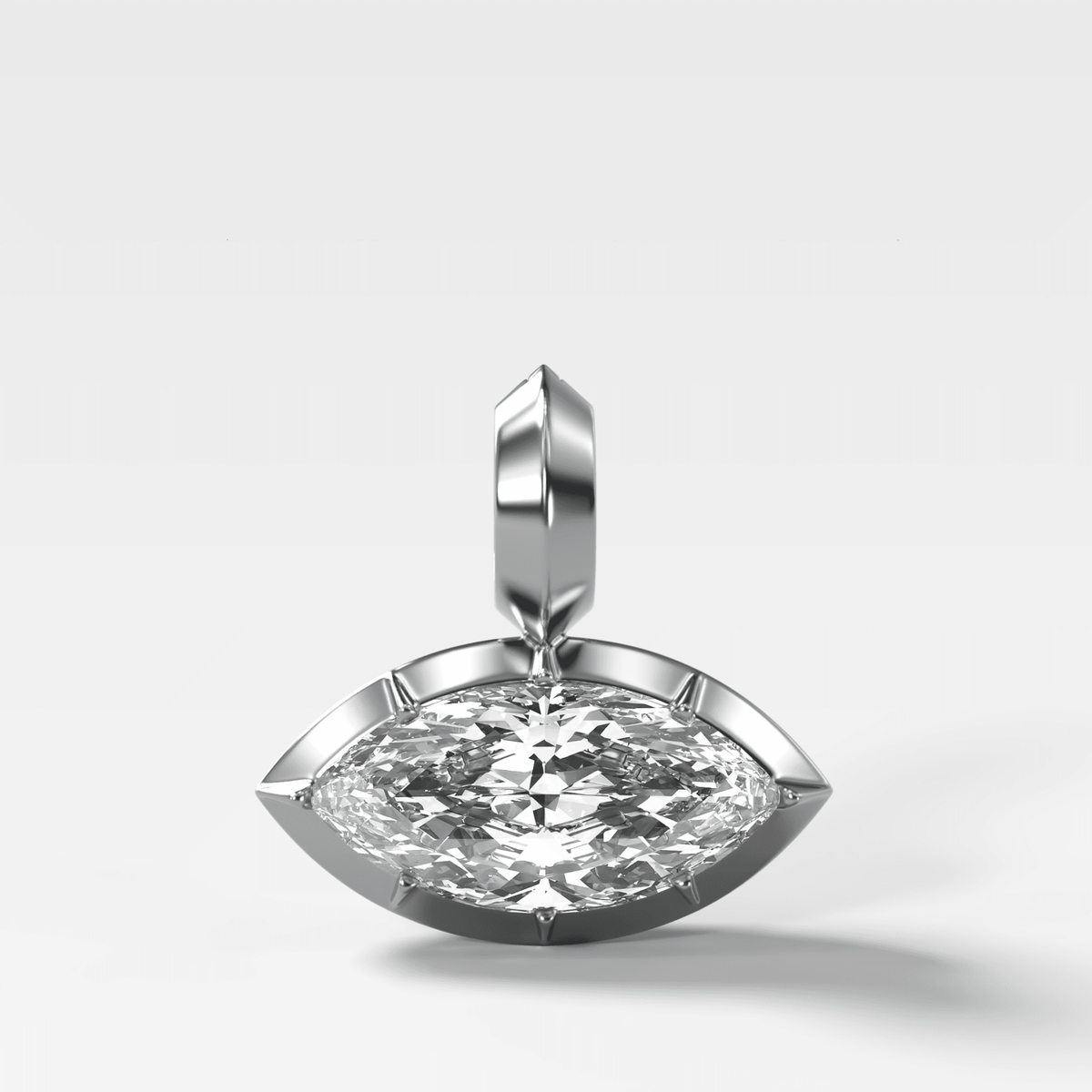 Button Back East West Marquise Attachable Diamond Pendant - GOODSTONE