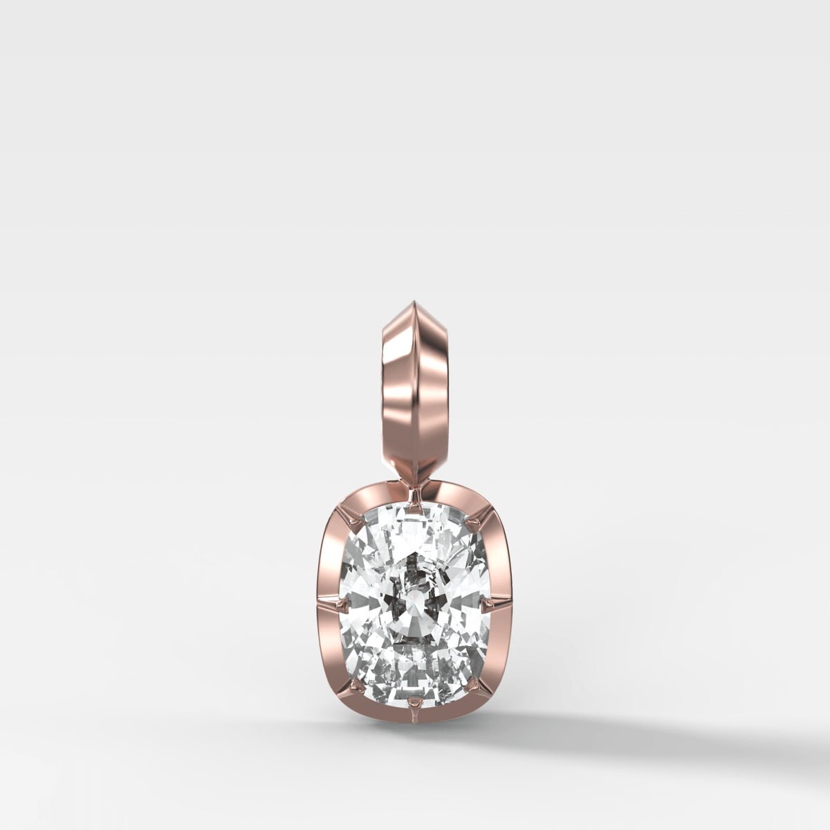 Button Back Elongated Cushion Attachable Diamond Pendant - GOODSTONE