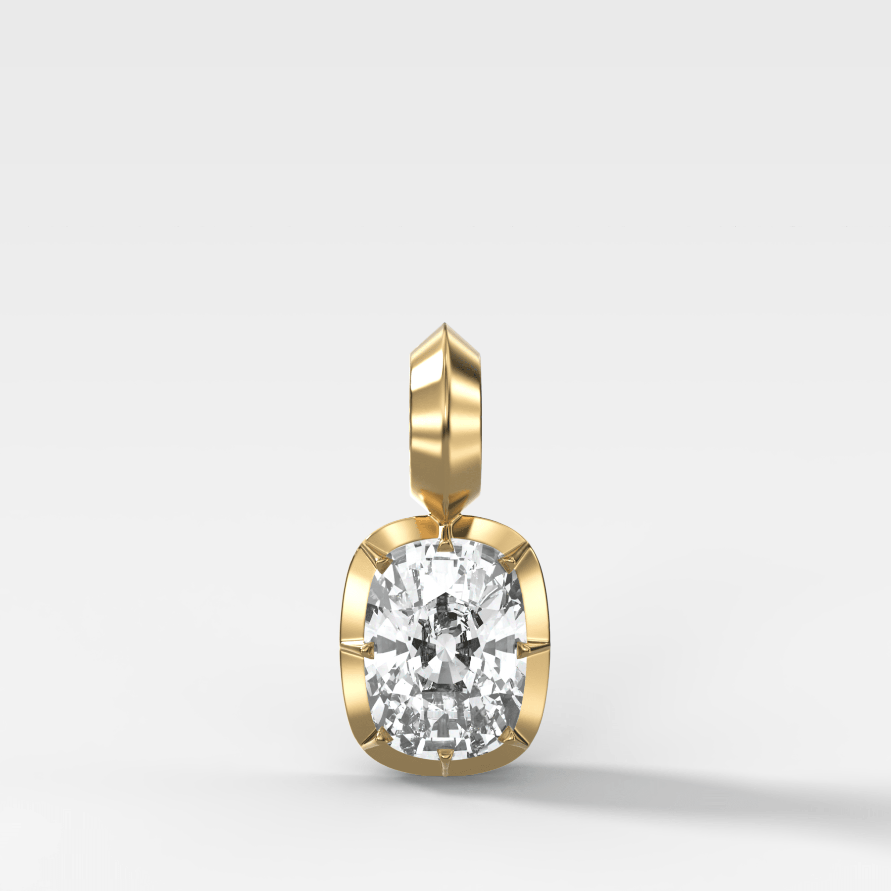 Button Back Elongated Cushion Attachable Diamond Pendant - GOODSTONE